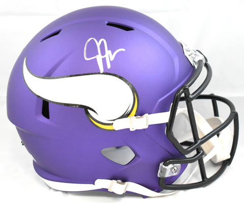 Justin Jefferson Autographed Vikings F/S Speed Helmet-Beckett W Hologram