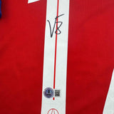 Autographed/Signed Vitinha PSG Paris Saint Germain Red Jersey Beckett COA