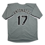 Autographed/Signed Sam Antonacci Chicago Grey Baseball Jersey Beckett COA