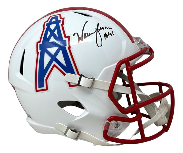 Warren Moon Signed Houston Oilers Full Size Speed Replica Helmet HOF 06 BAS