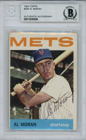 Al Moran Autographed 1964 Topps #288 Trading Card Beckett Slab 38467