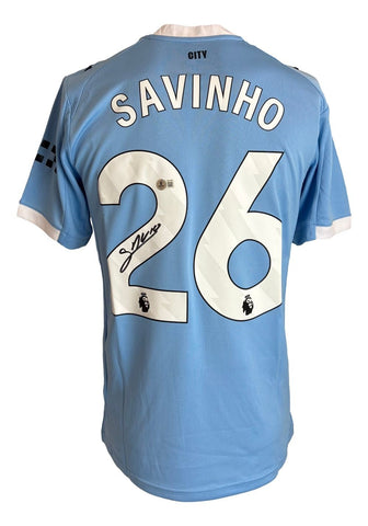 Savinho Signed Manchester City Puma Soccer Jersey BAS