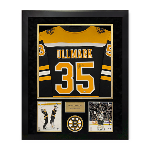 Linus Ullmark Signed Autographed Jersey Framed to 32x40 Fanatics