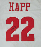 Badgers ETHAN HAPP Signed Custom Replica Wisconsin White Jersey AUTO
