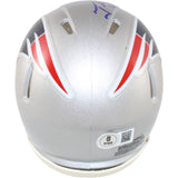 Tedy Bruschi Autographed New England Patriots Mini Helmet Beckett Witness 51640