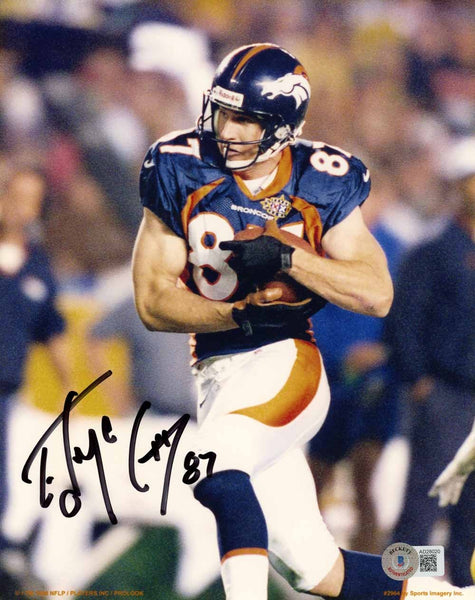 Ed McCaffrey Autographed Denver Broncos 8x10 Photo Beckett 51107