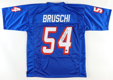 Tedy Bruschi Signed New England Patriots Jersey (Beckett) 3xSuper Bowl Champion