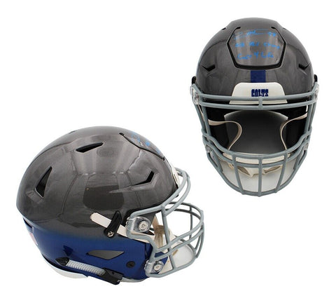 Robert Mathis Signed Speed Flex Authentic Licensed Custom NFL Helmet with 2 Insc