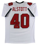 Mike Alstott Authentic Signed White Pro Style Jersey Autographed BAS Witnessed