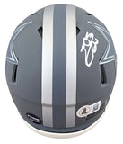 Cowboys Emmitt Smith Signed Slate Speed Mini Helmet W/ Case BAS Witnessed