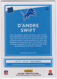 D'Andre Swift Signed Lions 2020 Donruss Optic Rated RC #159 - (SCHWARTZ COA)