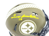 TERRY BRADSHAW AUTOGRAPHED STEELERS SALUTE TO SERVICE MINI HELMET BECKETT 230084