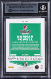 Blazers Norman Powell Signed 2021 Donruss Holo Org Laser #102 Card BAS Slabbed