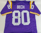 Jack Bech Signed LSU Tigers Purple Jersey (Beckett) Raiders 2025 2nd Round Pick