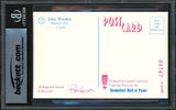 John Wooden Autographed Basketball Hall of Fame Postcard UCLA Beckett #17607440