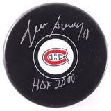Denis Savard Signed Canadiens Logo Puck Inscribed "HOF 2000" /Premium Autographs