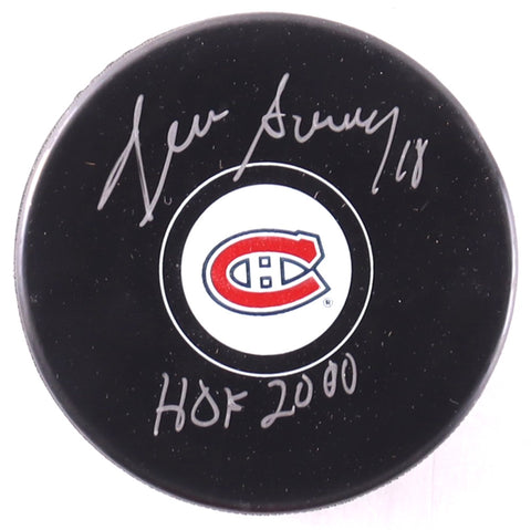 Denis Savard Signed Canadiens Logo Puck Inscribed "HOF 2000" /Premium Autographs