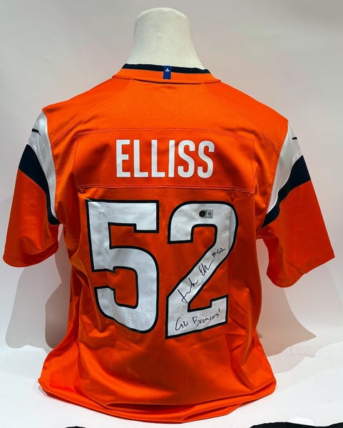 Jonah Elliss Autographed Denver Broncos Orange Nike Jersey Inscribed BAS COA