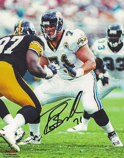 Tony Boselli Signed Jacksonville Jaguars Action 8x10 Photo - (SCHWARTZ COA)