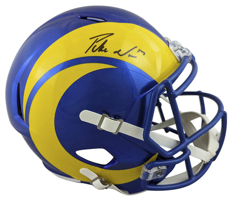 Rams Puka Nacua Authentic Signed Full Size Speed Rep Helmet Autographed Fanatics