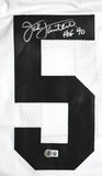 Jack Lambert Autographed White Pro Style Jersey w/HOF - Beckett Hologram *Silver
