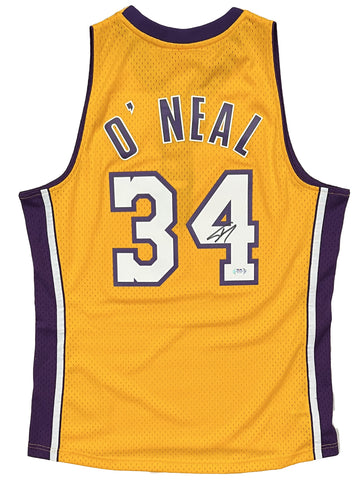 Shaquille O'Neal Los Angeles Lakers Signed Hardwood Mitchell & Ness Jersey PSA