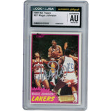 Magic Johnson Autographed Los Angeles Lakers 81 Topps Trading Card JSA 53086