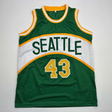 Autographed/Signed Jack Sikma Seattle Green Basketball Jersey JSA COA