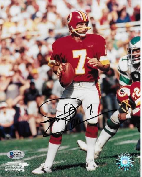 Joe Theismann Signed Washington Redskins 8x10 Photo Beckett Authenticated #2