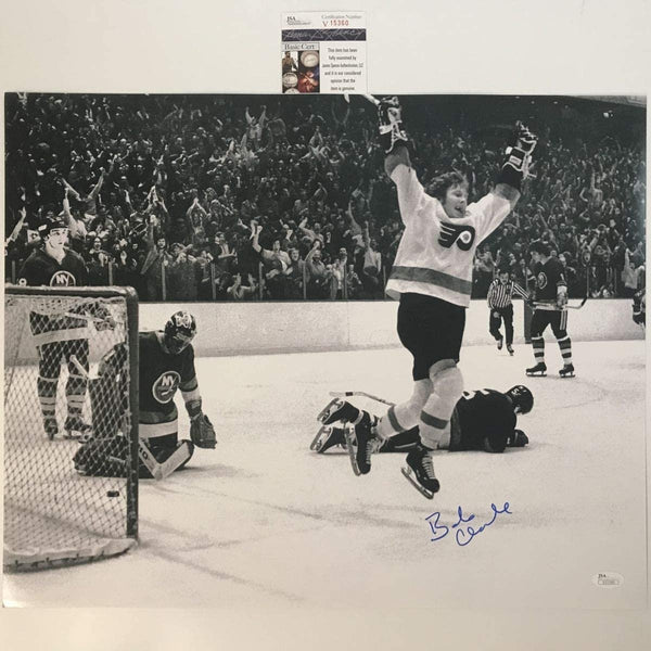 Autographed/Signed BOBBY BOB CLARKE B&W Flyers 16x20 Photo JSA COA