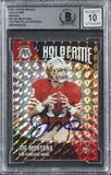 49ers Joe Montana Signed 2021 Panini Mosaic Holofame #5 Card Auto 10! BAS Slab