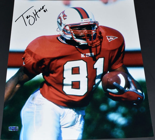 TORRY HOLT SIGNED NORTH CAROLINA NC STATE WOLFPACK 16x20 PHOTO COA