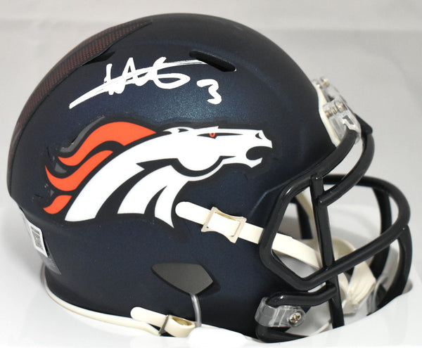 Will Lutz Autographed Denver Broncos Speed Mini Helmet - Beckett W Holo