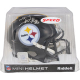 TJ Watt Autographed/Signed Pittsburgh Steelers Mini Helmet Beckett Witness 50961