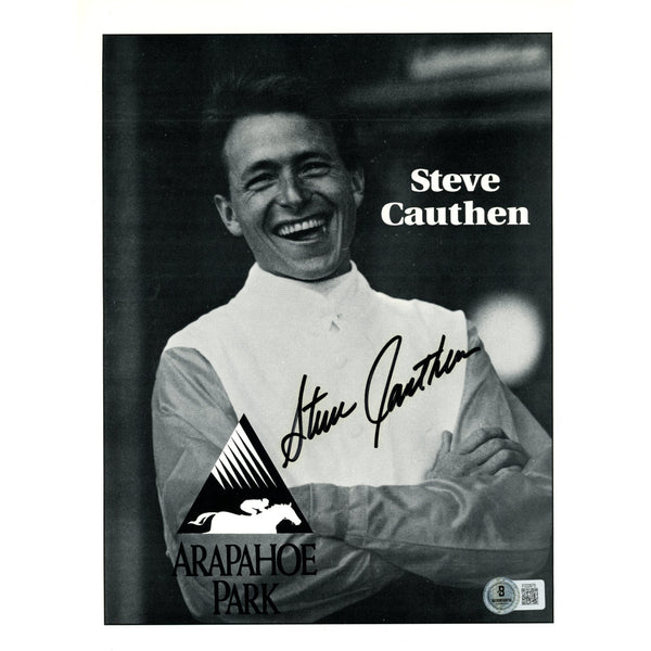 Steve Cauthen Autographed Arapahoe Park Horse Racing 8x10 Photo Beckett 59259
