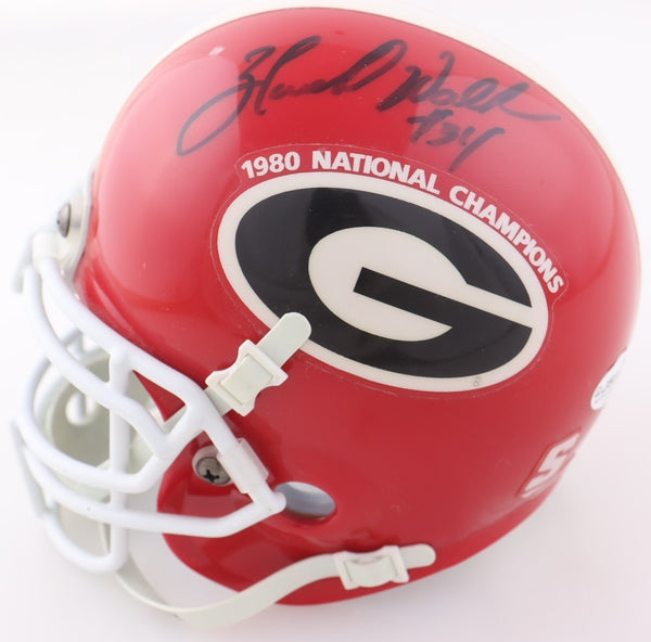 Herschel Walker "34" Signed Georgia Bulldogs Schutt Mini Helmet (JSA COA) R.B.