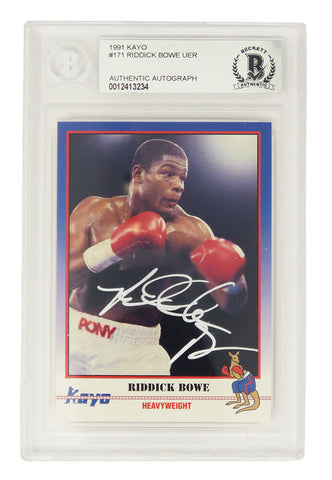 Riddick Bowe Autographed 1991 Kayo Boxing Trading Card #171 - Beckett