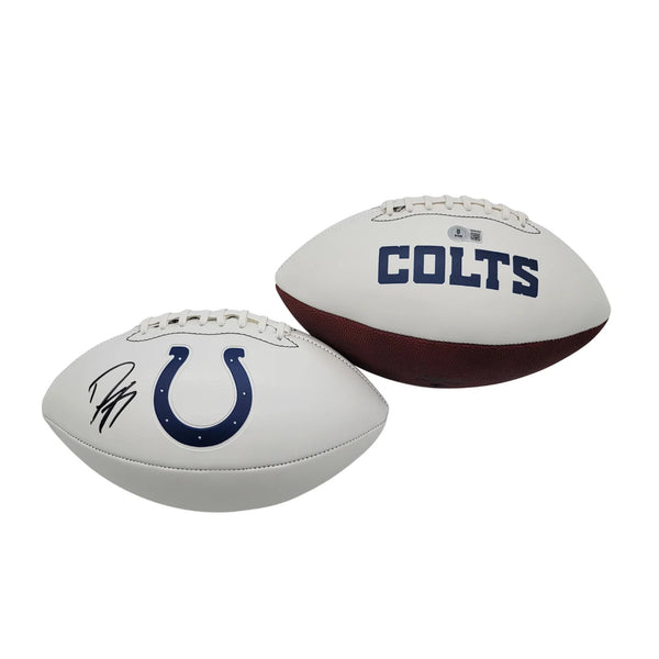 Dwight Freeney Autographed Indianapolis Colts Logo Football Beckett Witnessed
