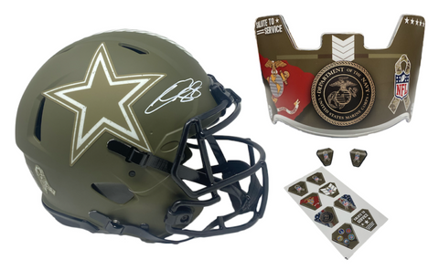 CeeDee Lamb Autographed Cowboys STS Marines Ed. Authentic Speed Helmet Fanatics