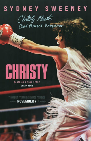 Christy Martin Signed Christy 11x17 Movie Poster w/Coal Miner's Daughter -SS COA