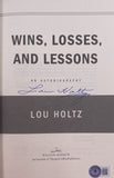 Lou Holtz Signed Wins Losses And Lessons Hardcover Book BAS