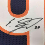 FRAMED Autographed/Signed EDDIE JACKSON 33x42 Chicago Blue Jersey JSA COA Auto