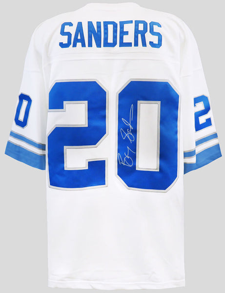 Barry Sanders Signed Lions White 1996 TB M&N NFL Legacy Football Jersey (SS COA)