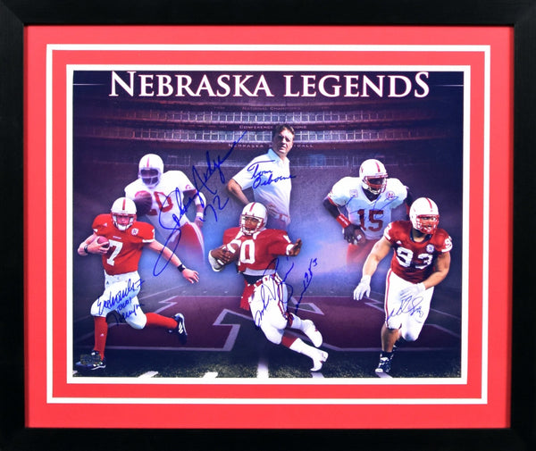 NDAMUKONG SUH FRAZIER OSBORNE CROUCH ROZIER SIGNED NEBRASKA 16x20 FRAMED PHOTO
