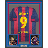Framed Autographed/Signed Luis Suarez 35x39 FC Barcelona Jersey Beckett COA
