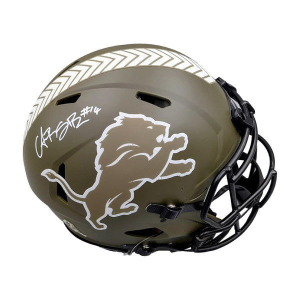 Amon-Ra St. Brown Autographed Lions Salute To Service Authentic Helmet - Beckett