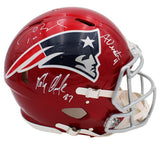 Tom Brady Gronkowski, Vinatieri Signed Patriots Speed Authentic Flash NFL Helmet
