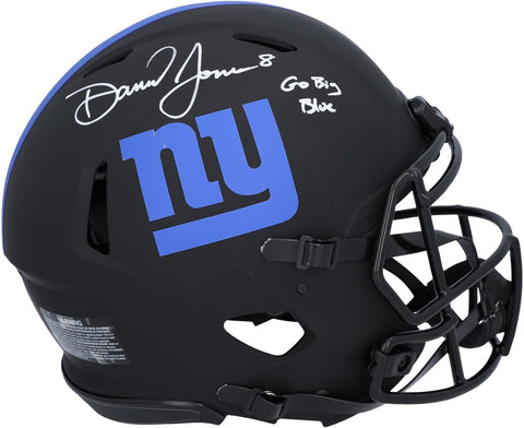 Daniel Jones Giants Signed Riddell Eclipse Authentic Helmet w/Go Big Blue Insc