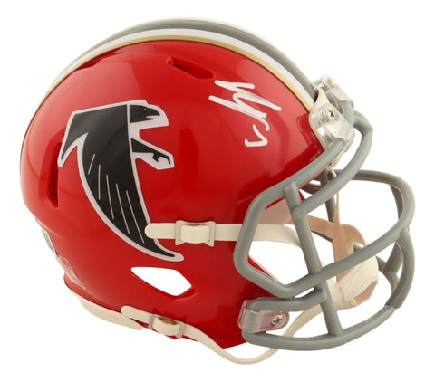 Bijan Robinson Signed Atlanta Falcons Throwback Mini Speed Helmet BAS ITP