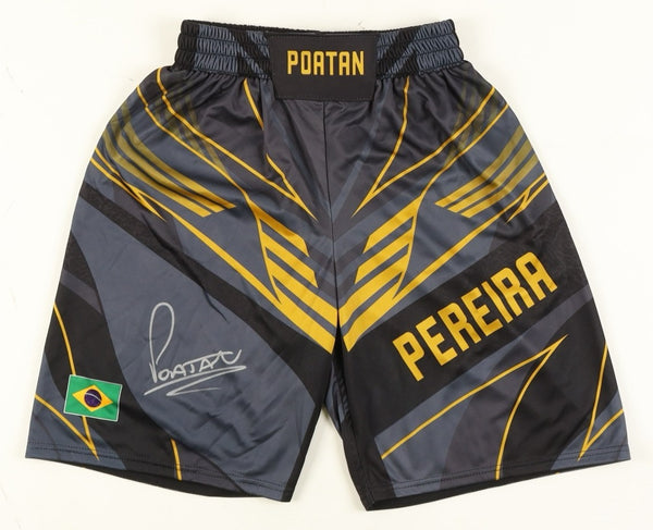 Alex Pereira Signed "Poatan" Fight Shorts (Beckett) Light Heavyweight Champion
